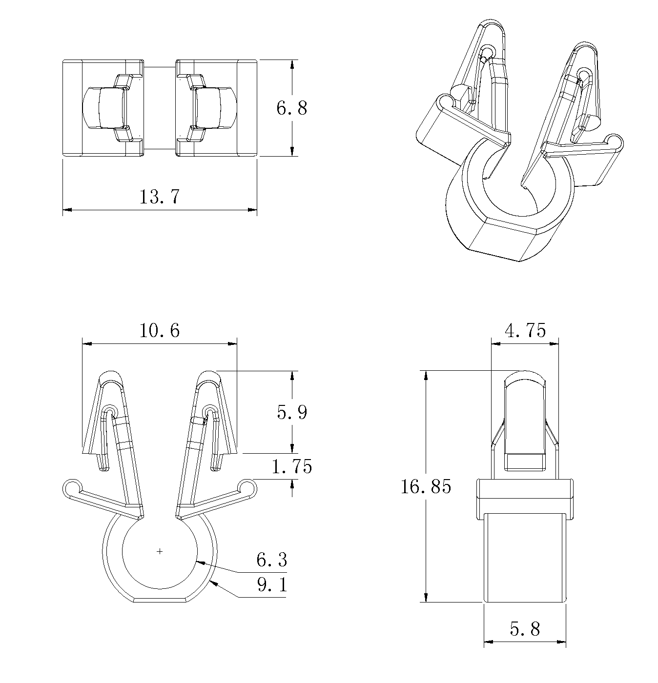 旋鈕|一體化卡塊|旋鈕鋁制|開關|按鍵|PEEK螺絲|PEI螺絲